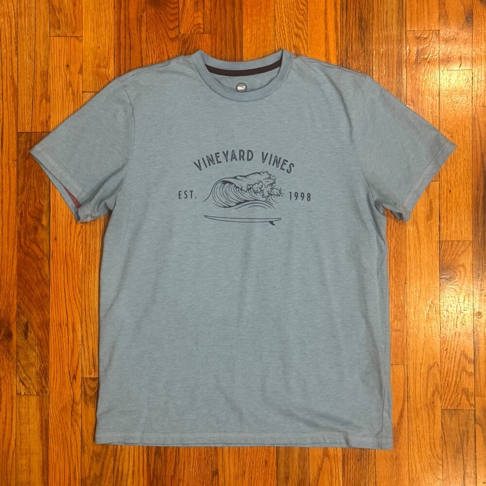 Vineyard Vines Men's Short Sleeve Blue Dunes Surf Tee Size Large